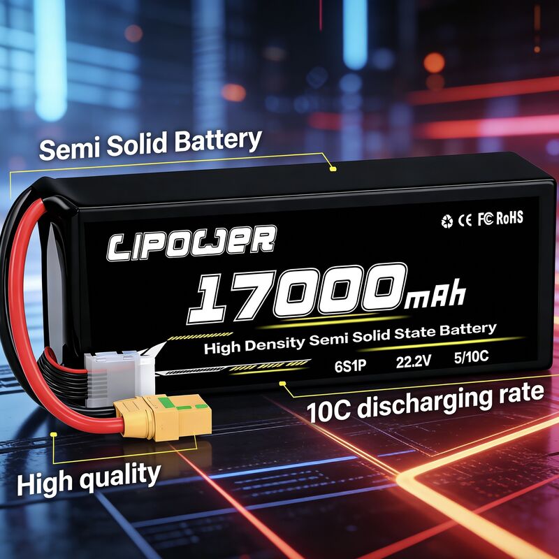 High Capacity 17000mAh Drone Smart Battery 10C Rechargeable Lipo Pack FPV Racing Quadcopter Long Flight Time