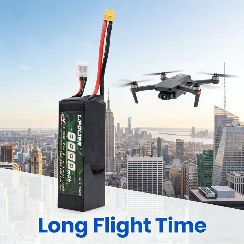 Customized RC Drone Lithium Battery 4s 14.8v 60c 25c 8000mah 9000mah Polymer Pack