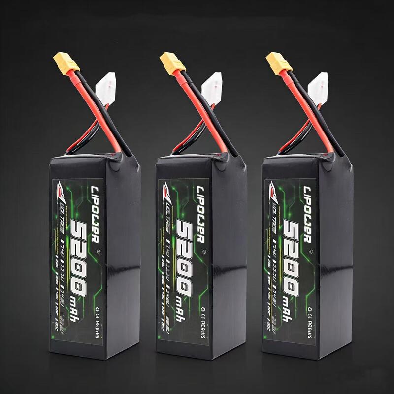 High Capacity 5200mAh 6200mAh 8000mAh Remote Control 45C-100C 7.4v-11.1v Pouch Lithium Polymer 2S-6S Battery